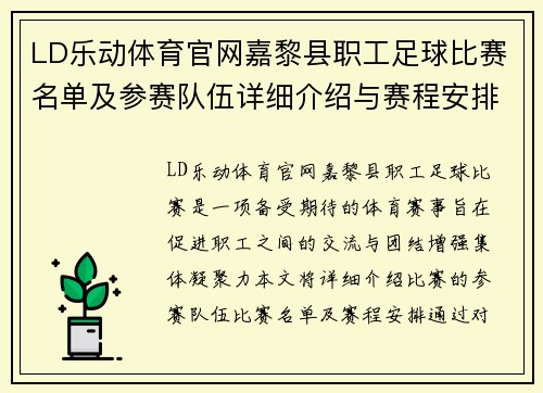LD乐动体育官网嘉黎县职工足球比赛名单及参赛队伍详细介绍与赛程安排